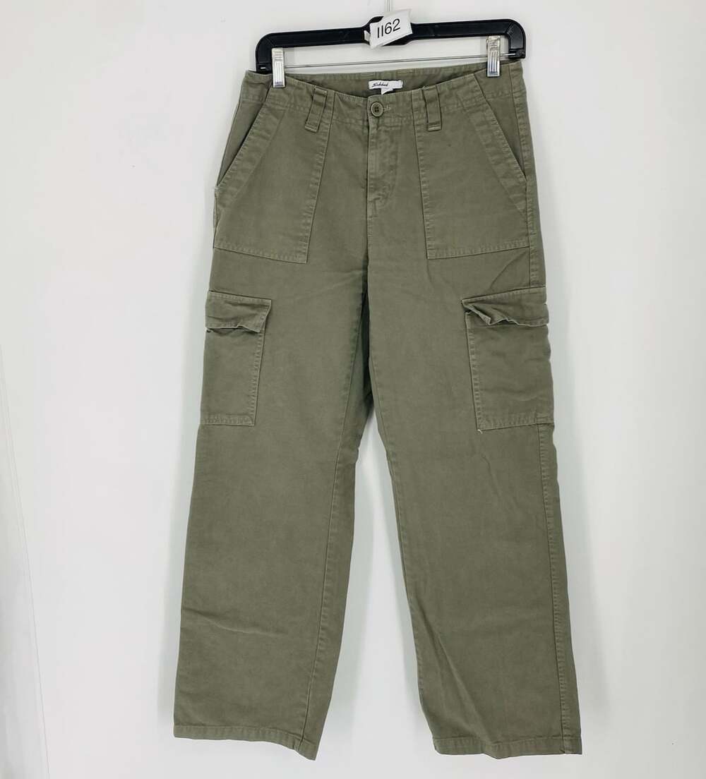 Subdued Army Green Cargo Pants Women's Size 8 Made in Italy Cotton Utility Wear